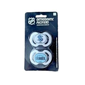 Seattle Kraken Pacifier 2-Pack Orthodontic Silicone Bpa-Free Infant Safe